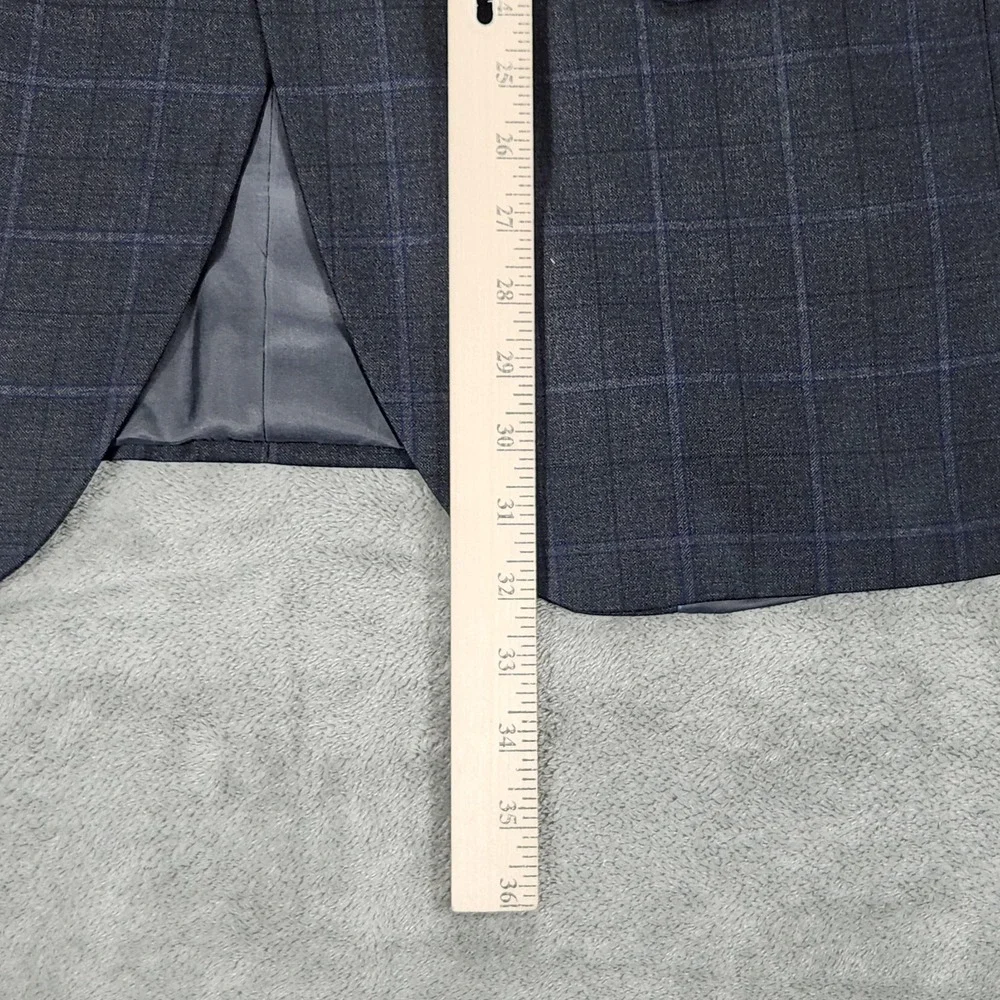 Peter Millar Blazer Mens 42R Gray Plaid Wool Made In Canada Sport Coat Jacket
